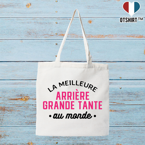 Tote bag coton recyclé la meilleure arrière grande tante au monde