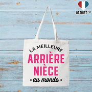 Tote bag coton recyclé la meilleure arrière nièce au monde