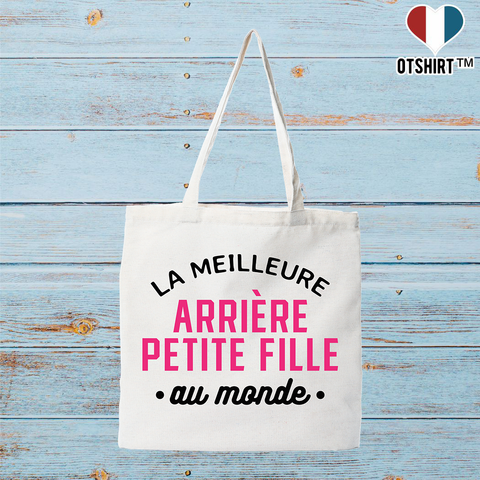 Tote bag coton recyclé la meilleure arrière petite fille au monde