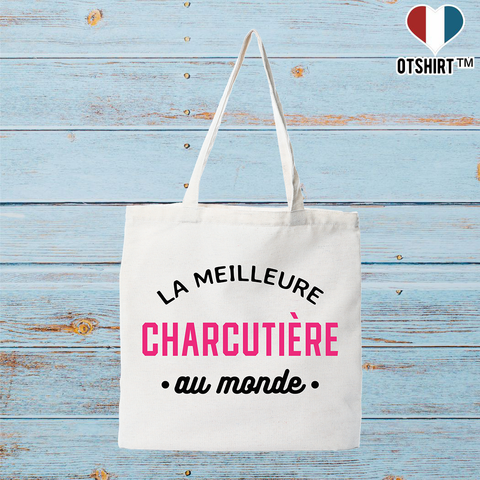 Tote bag coton recyclé la meilleure charcutière au monde