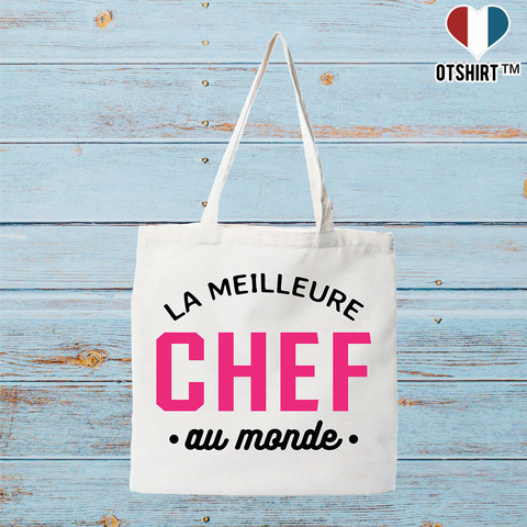 Tote bag coton recyclé la meilleure chef au monde