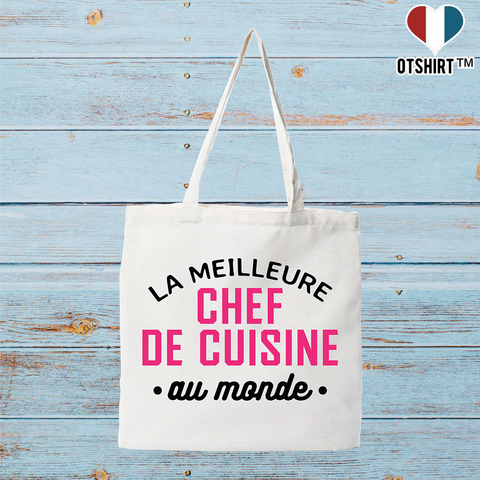 Tote bag coton recyclé la meilleure chef de cuisine au monde