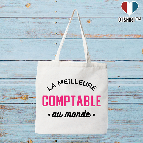 Tote bag coton recyclé la meilleure comptable au monde
