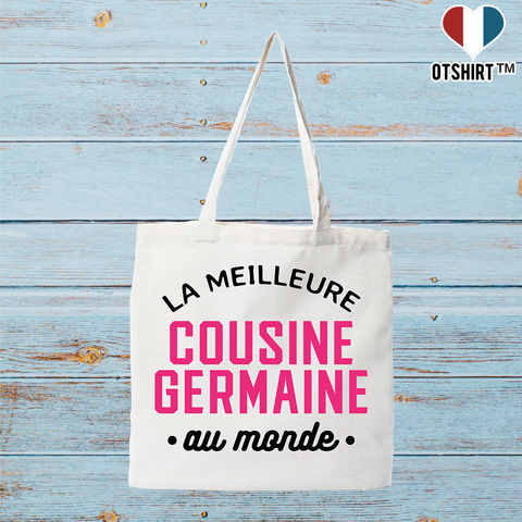Tote bag coton recyclé la meilleure cousine germaine au monde