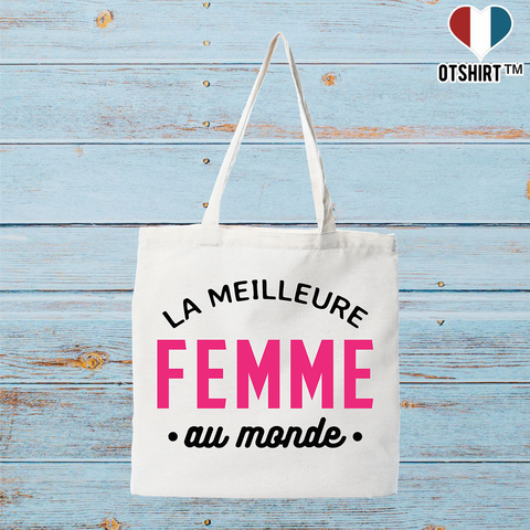 Tote bag coton recyclé la meilleure femme au monde