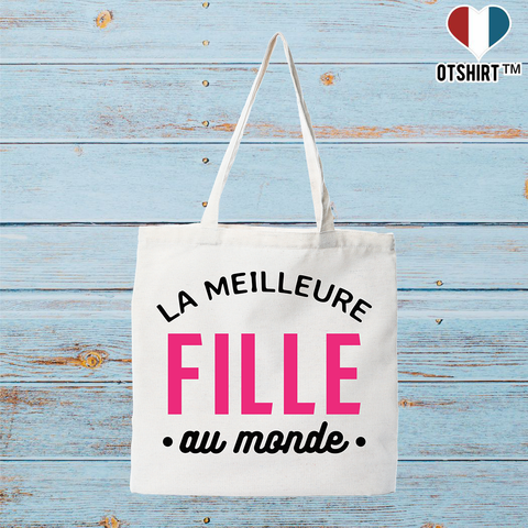 Tote bag coton recyclé la meilleure fille au monde