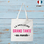 Tote bag coton recyclé la meilleure grand-tante au monde