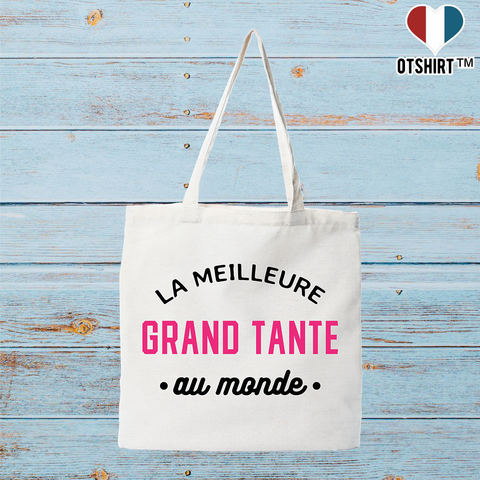 Tote bag coton recyclé la meilleure grand-tante au monde