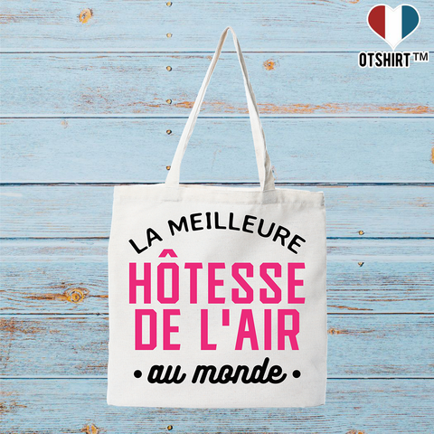 Tote bag coton recyclé la meilleure hôtesse de l'air au monde