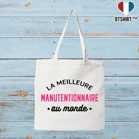 Tote bag coton recyclé la meilleure manutentionnaire au monde