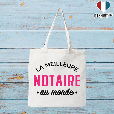 Tote bag coton recyclé la meilleure notaire au monde