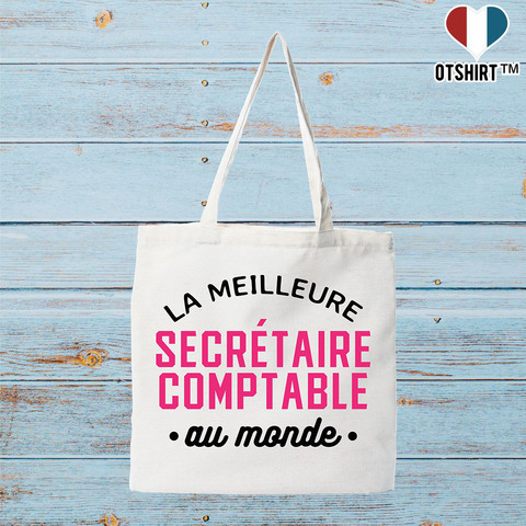 Tote bag coton recyclé la meilleure secrétaire comptable au monde