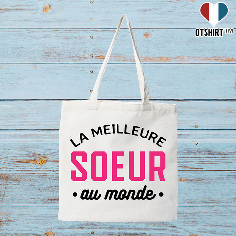 Tote bag coton recyclé la meilleure soeur au monde