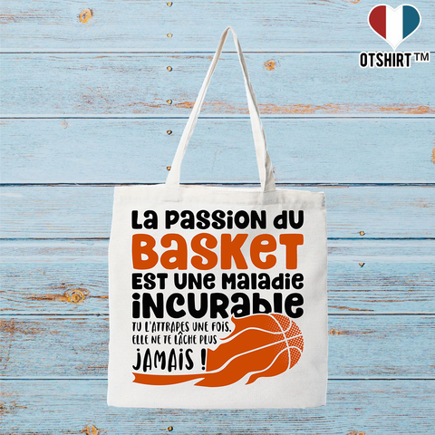 Tote bag coton recyclé la passion du basket