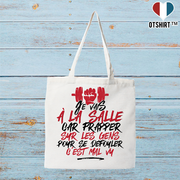 Tote bag coton recyclé la salle pour me défouler