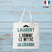Tote bag coton recyclé laurent l'homme le mythe la légende