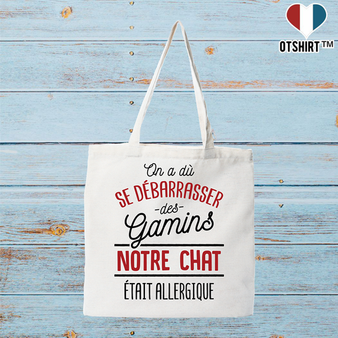 Tote bag coton recyclé le chat était allergique