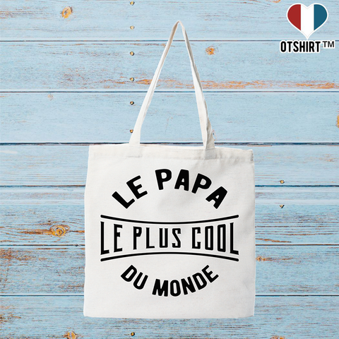 Tote bag coton recyclé le papa le plus cool du monde