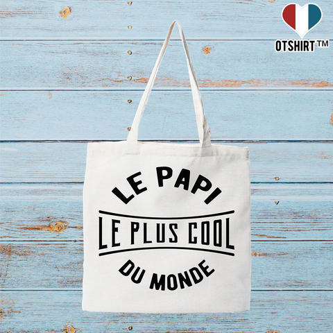 Tote bag coton recyclé le papi le plus cool du monde
