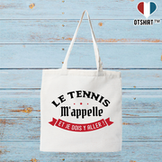 Tote bag coton recyclé le tennis m'appelle