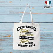 Tote bag coton recyclé les filles jouent au basket