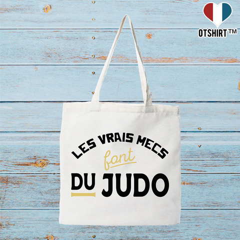 Tote bag coton recyclé les mecs font du judo