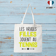 Tote bag coton recyclé les vraies jouent au tennis