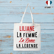 Tote bag coton recyclé liliane la femme la reine la légende