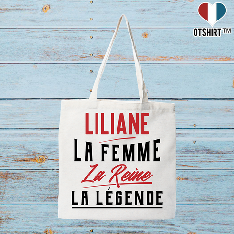 Tote bag coton recyclé liliane la femme la reine la légende