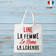 Tote bag coton recyclé line la femme la reine la légende