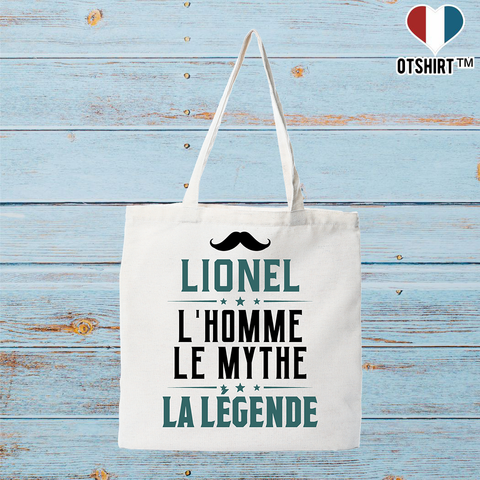 Tote bag coton recyclé lionel l'homme le mythe la légende