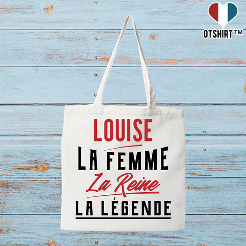 Tote bag coton recyclé louise la femme la reine la légende