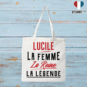Tote bag coton recyclé lucile la femme la reine la légende
