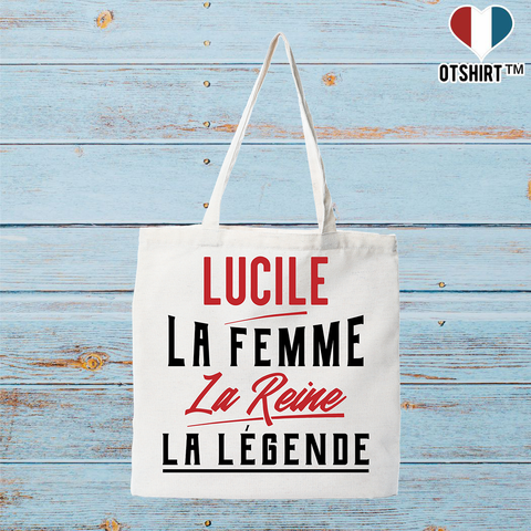 Tote bag coton recyclé lucile la femme la reine la légende
