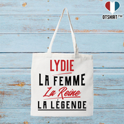 Tote bag coton recyclé lydie la femme la reine la légende