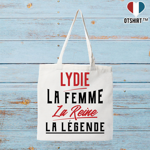 Tote bag coton recyclé lydie la femme la reine la légende