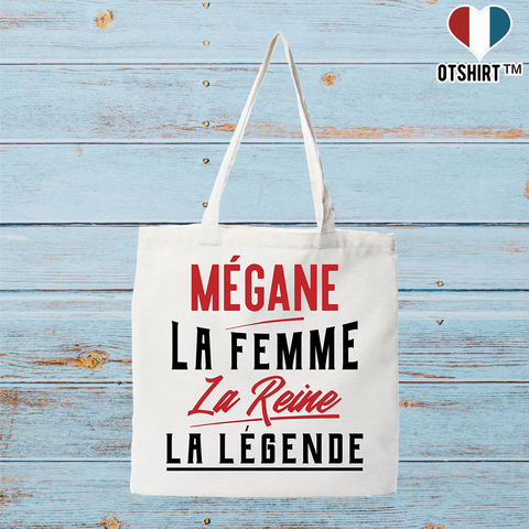 Tote bag coton recyclé mégane la femme la reine la légende