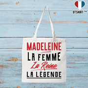 Tote bag coton recyclé madeleine la femme la reine la légende