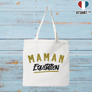 Tote bag coton recyclé maman équitation