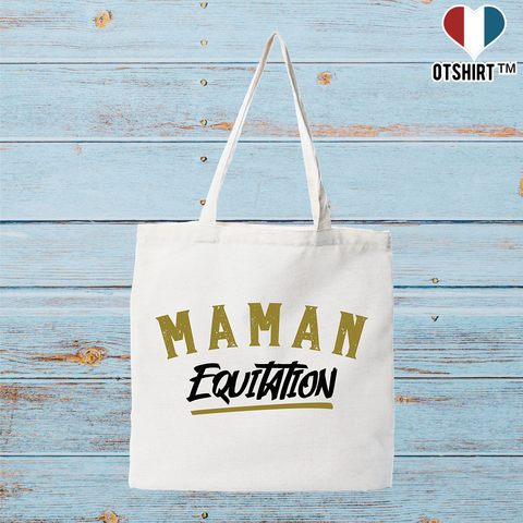 Tote bag coton recyclé maman équitation