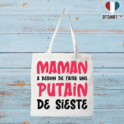 Tote bag coton recyclé maman a besoin d'une sieste