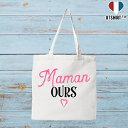 Tote bag coton recyclé maman ours