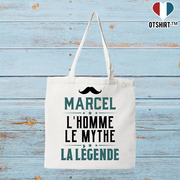 Tote bag coton recyclé marcel l'homme le mythe la légende
