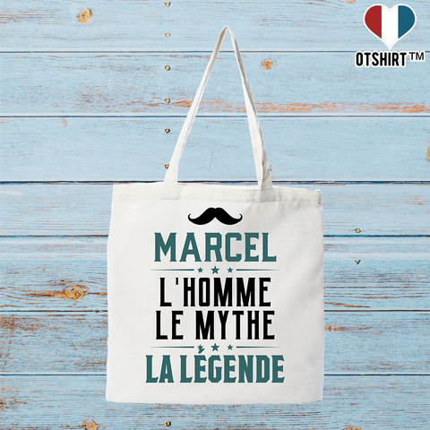Tote bag coton recyclé marcel l'homme le mythe la légende