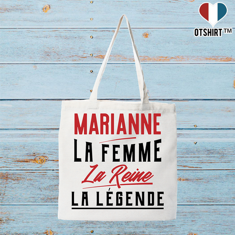 Tote bag coton recyclé marianne la femme la reine la légende