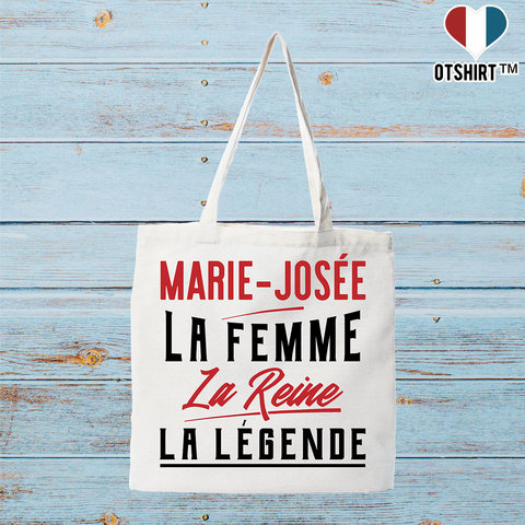 Tote bag coton recyclé marie-josée la femme la reine la légende