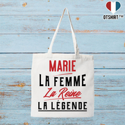 Tote bag coton recyclé marie la femme la reine la légende