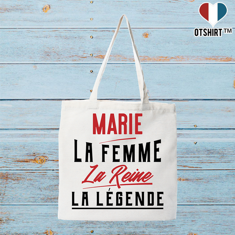 Tote bag coton recyclé marie la femme la reine la légende