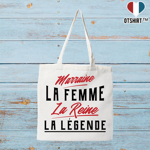Tote bag coton recyclé marraine la légende