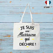 Tote bag coton recyclé marraine qui déchire